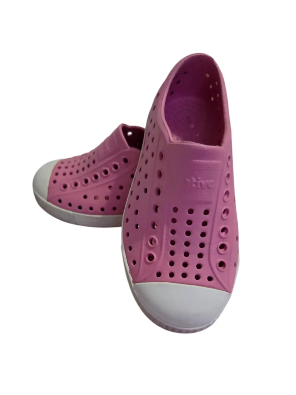 Native Jefferson Girls Water Shoes Size 9 Toddler Pink and White